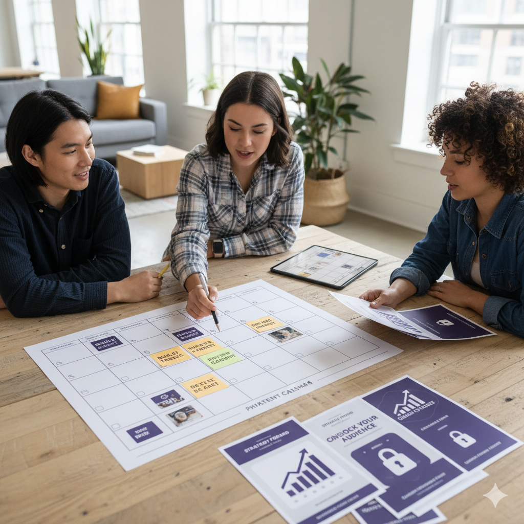 Content calendar representing consistent social media marketing schedule for better brand credibility.